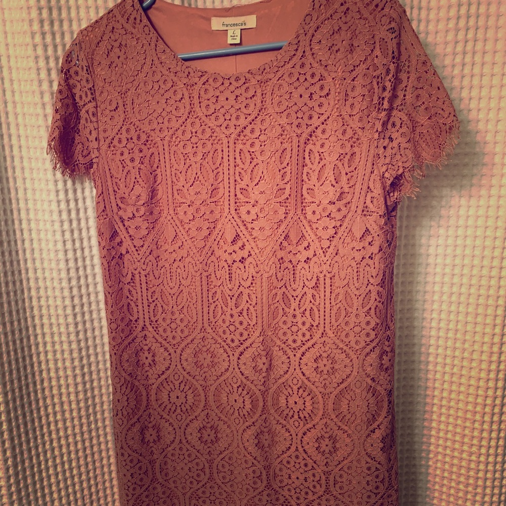❤️Francesca’s❤️Coral Lace Dress